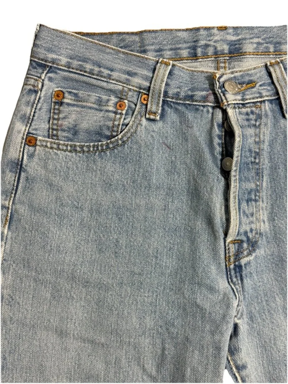 Levis Jeans Mens 30x30 Blue 501 Button Fly Regular Straight American Denim Pants